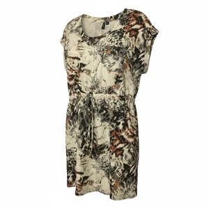 Relativity Women Pullover Dress XL NWT Abstract Animal Print Y2K Midi Black